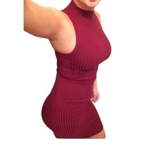 Evenuel sweater dress sleeveless mock neck size small